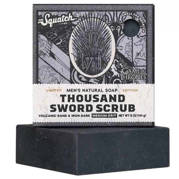 Dr. Squatch Men's All Natural Bar Soap, Thousand Sword Scrub, Game of Thrones - Picture 1 of 5